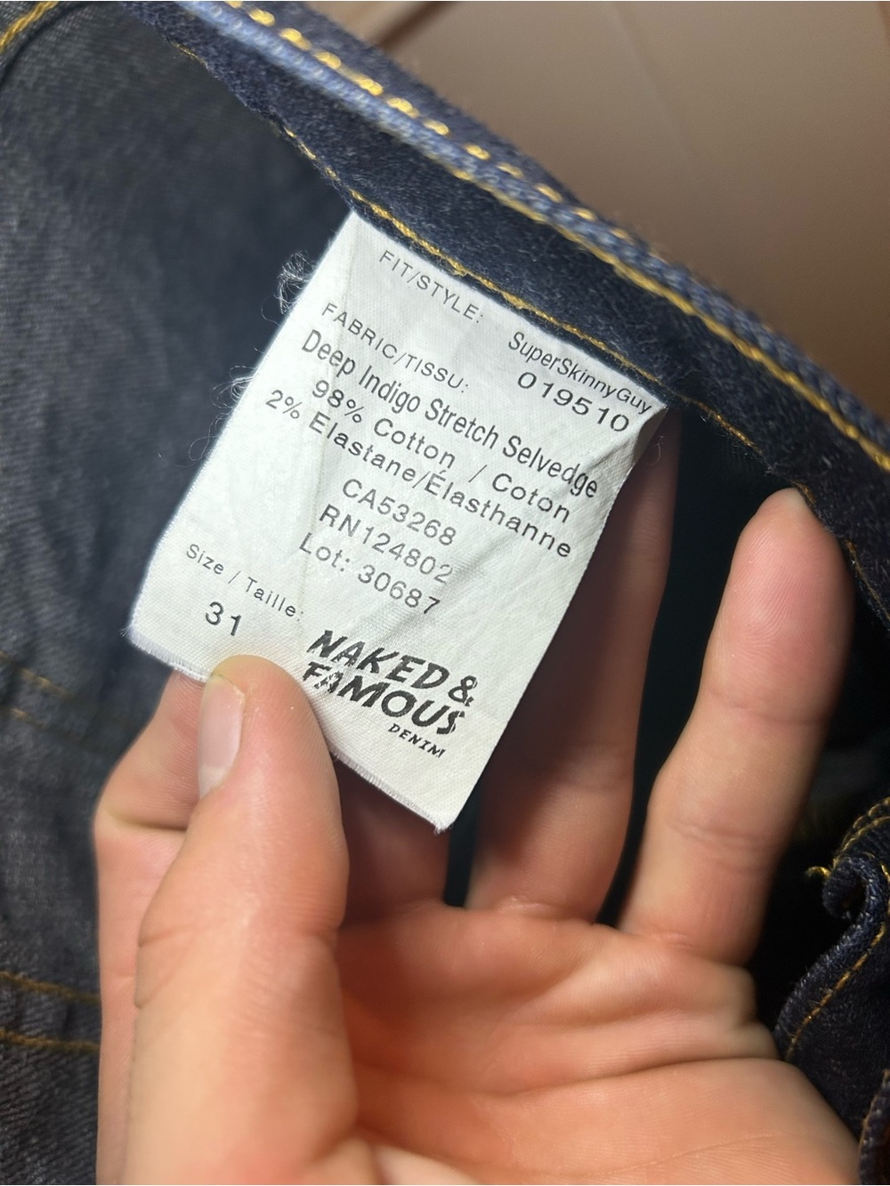 Naked & Famous Deep Indigo Stretch Selvedge Denim jeans - Picture 5 of 13